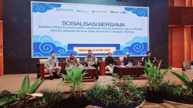 Jasa Raharja Gelar Sosialisasi Pencegahan Kecelakaan Lalu Lintas Bersama BPJS Kesehatan, BPJS Ketenagakerjaan, Taspen, dan ASABRI di Serang