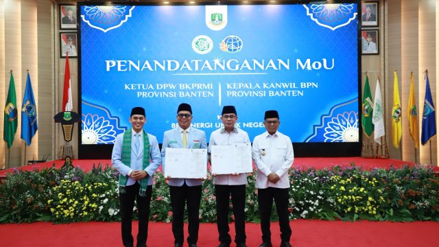 Disaksikan Gubernur Banten, BPN dan BKPRMI Kolaborasi Percepat Legalitas Tanah Wakaf