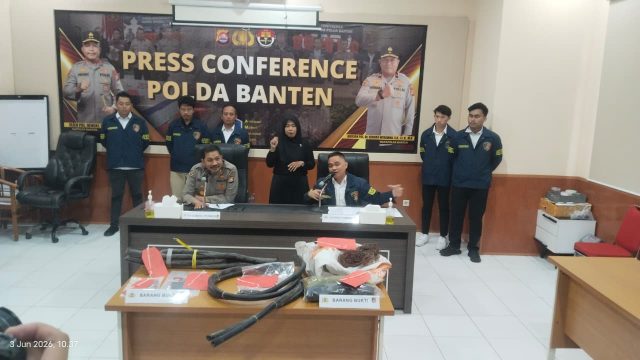 Polda Banten Ungkap Kasus Pencurian Kabel Persinyalan Kereta Api