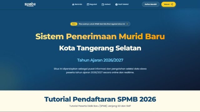 PRA SPMB 2026 Dibuka!!, Tangsel Siapkan 9.976 Kuota SMP Negeri