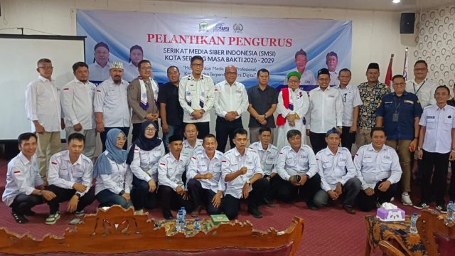 Ketua SMSI Banten Lesman Bangun Resmi Kukuhkan Pengurus Baru SMSI Kota Serang 2026-2029