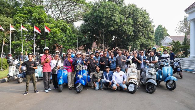 Naik Vespa Bersama SBB, Gubernur Andra Soni Ajak Komunitas Rawat Persatuan dan Promosikan Wisata Banten