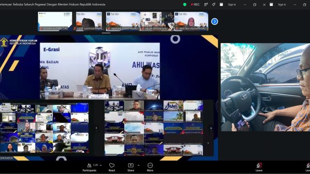 Ikuti Town Hall Meeting Bersama Menteri Hukum, Kanwil Kemenkum Banten Perkuat Komunikasi dan Sinergi Organisasi